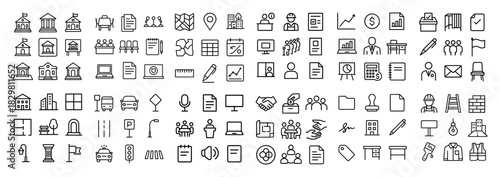 Business and office icon set collection