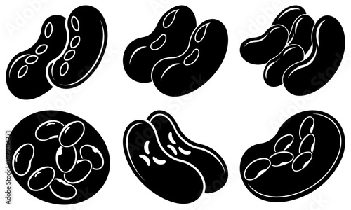 Black bean assortment for cooking, baking, or healthy eating, originally a scalable vector graphic for versatile usage in culinary designs