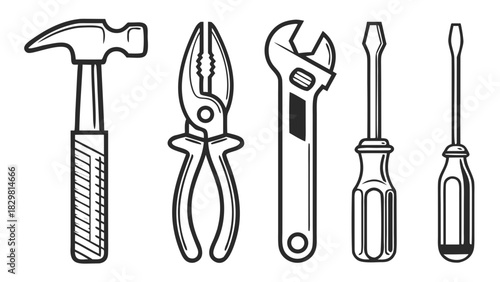 Set of vector workshop tools