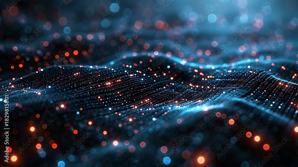 Obraz premium Abstract glowing digital network with interconnected nodes isolated on transparent background