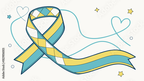 Show your support with this vibrant, optimistic ribbon graphic, perfect for raising awareness, celebrating diversity, and promoting inclusivity in your next campaign