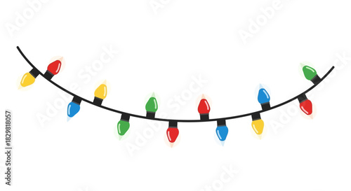 Festive Holiday Cheer Colorful String Lights to Brighten Your Designs
