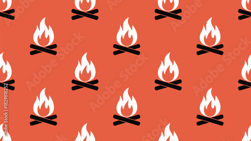 Warm up your designs with this seamless campfire pattern, perfect for camping themes, outdoor adventures, and cozy rustic backgrounds and textile prints