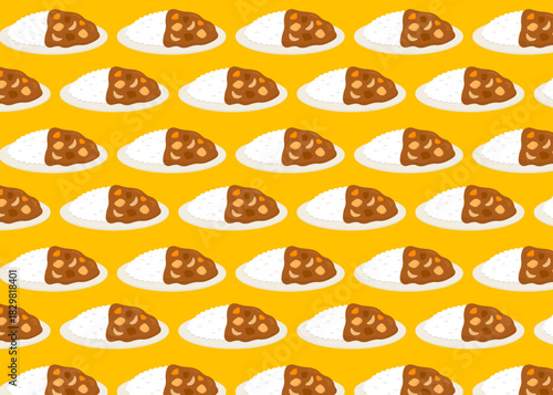 カレーライス　パターン背景