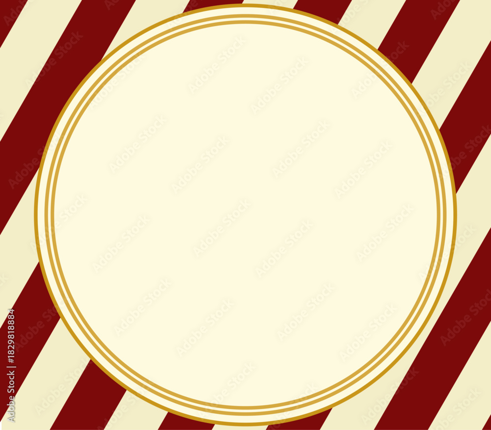 Fototapeta premium Fondo circular decorativo con patrón de rayas diagonales rojas y beige estilo retro