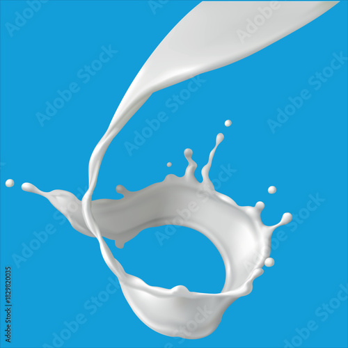 Round Splash Milk Vector Design