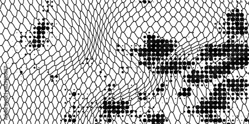 Curved net pattern with halftone. Seamless design for sportswear or equipment like soccer goals, volleyball nets, basketball hoops, hockey nets, and athletic gear. eps 10