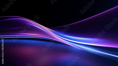 Neon Wave Abstract Background  Blue & Purple Fluid Motion