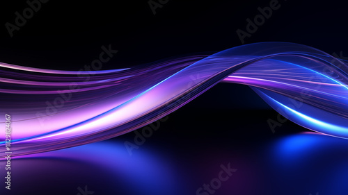 Neon Wave Abstract Background  Blue & Purple Fluid Motion