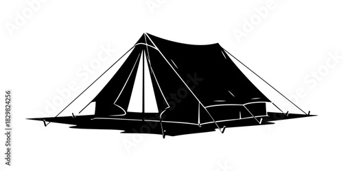 Classic A-frame tent silhouette for outdoor adventures.