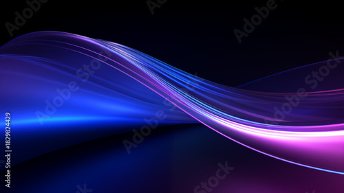 Neon Wave Abstract Background  Blue & Purple Fluid Motion