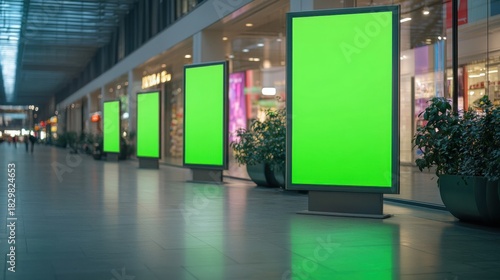 Engaging billboard mockup display supermarket entrance advertising content urban environment eye-level perspective marketing concept