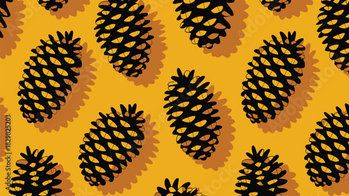 Charming pinecone pattern evokes autumn vibes and festive cheer, perfect for seasonal designs and cozy projects that need a touch of nature's beauty