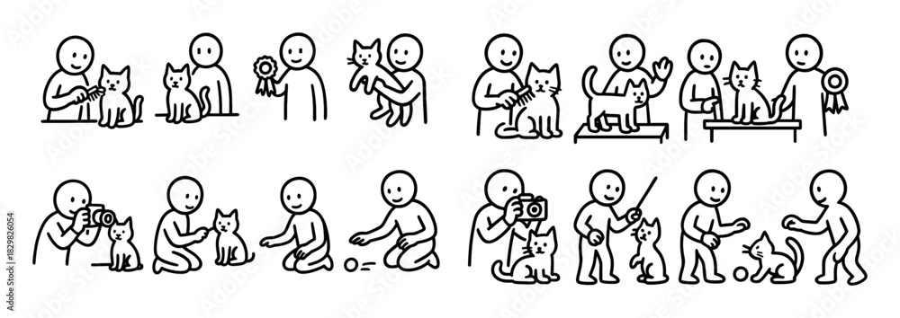 Fototapeta premium Cat Exhibition Doodles