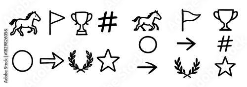 Hippodrome Doodle Icons