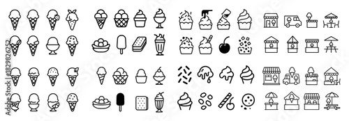 Ice cream and dessert icon set