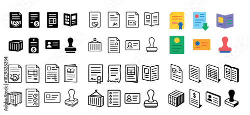 Business and document icons collection