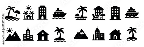 Honeymoon Destination Icons