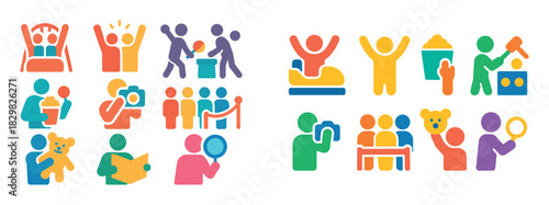 Colorful Amusement Park Icons