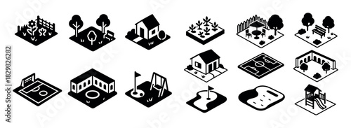 Isometric Lawn Care Icons