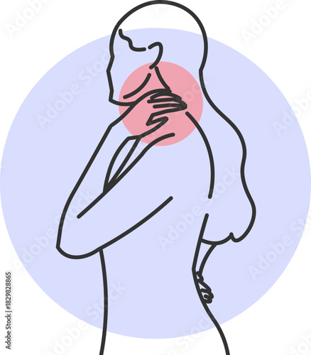 Woman with Neck and Shoulder Pain Feeling Muscle Discomfort