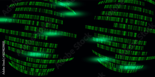 Abstract futuristic cyberspace with binary code, matrix background with digits, well organized layers