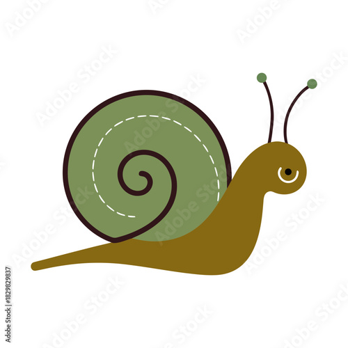 Hand Stitched Embroidery Snail Patch