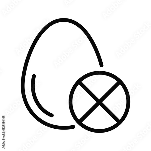 Egg allergy awareness symbol, denoting egg-free food or a dietary restriction warning icon