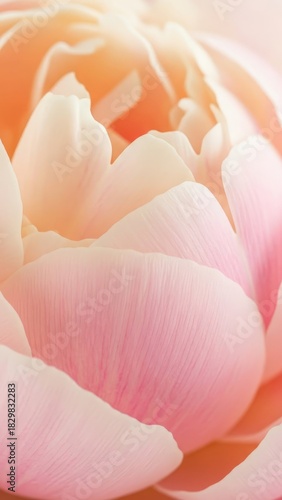 Soft pink lotus flower petals close up in pastel light  