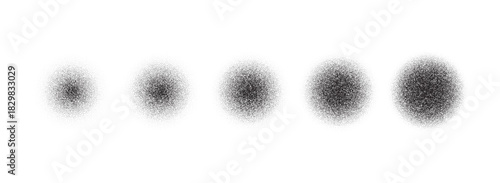 Circle spray gradient texture with grain airbrush moon and dot noise stipple. Noisy stain vector with circle design and spray gradient elements for art modern. Glitter splatter aesthetic design