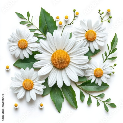 Captivating bloom of white daisy with yellow center garden setting close-up photography natural light floral concept