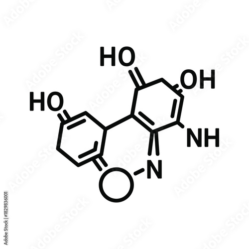 Chemical structure diagram of a complex heterocyclic organic molecule featuring hydroxyl and amine groups isolated on