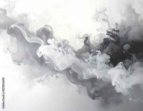 Abstract smoke plume, shades of grey