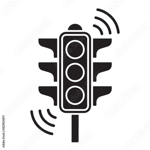 Traffic Light Signal Icon Smart City Road Safety Symbol
