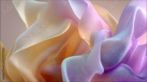 Abstract flowing fabric texture with soft pastel colors and subtle detail