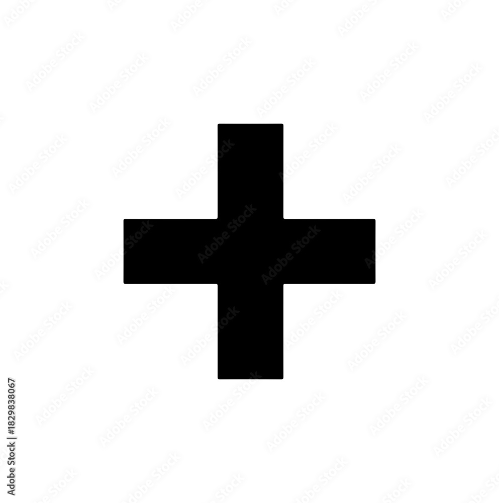 Obraz premium Bold plus symbol for positive impact, addition, medical, or creative design element