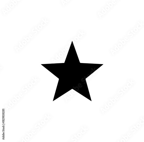Bold black star shining bright, perfect for graphics, awards, and achievement designs