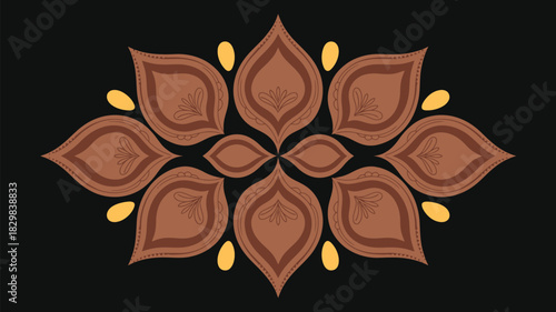 Elegant brown floral design for unique backgrounds, stationery, and textile prints bringing sophisticated beauty to your creative projects