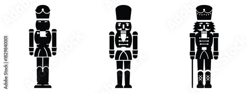 nutcracker silhouette simple silhouette vector icon set