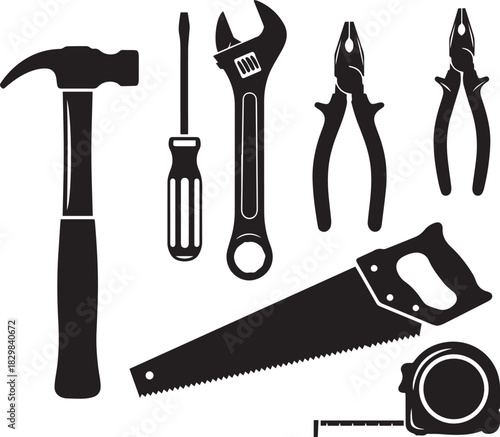 set of tools isolated on white