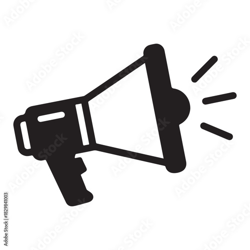 A vector graphic representation of a megaphone, a symbol of announcement