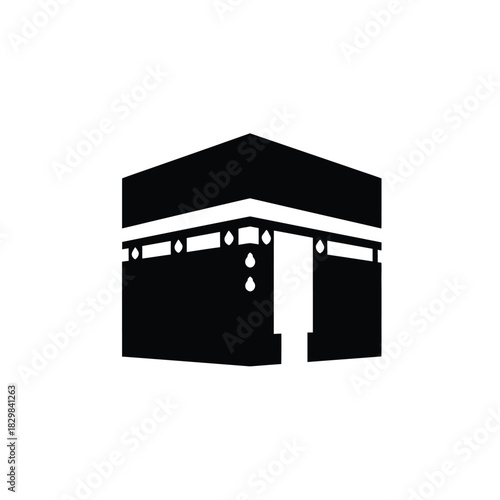 Kaaba structure in black silhouette