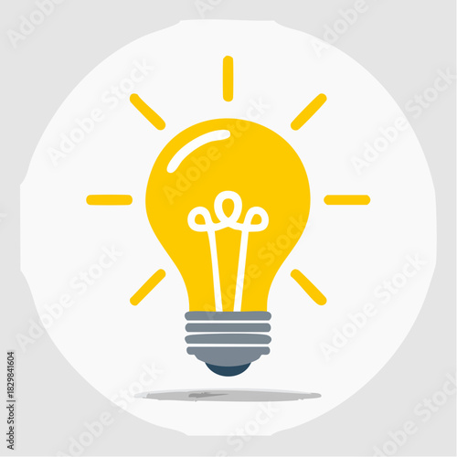 Vibrant light bulb icon illustrating a brilliant idea, creative inspiration, problem-solving, and the emergence of new concepts for innovation and success