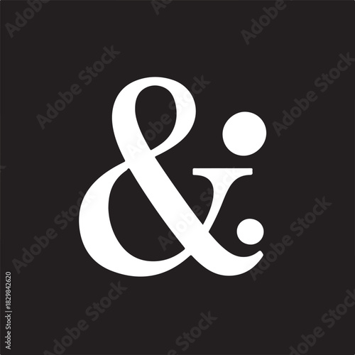 White ampersand symbol on