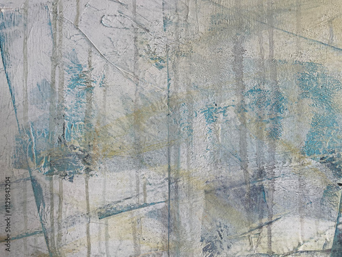 Abstract textured painting with soft blue, white, and beige tones. Visible brush strokes and layers create a dreamy, artistic background. Ideal for modern decor, posters, or digital design projects.