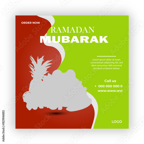 Ramadan mubarak kareem social media post design template 
