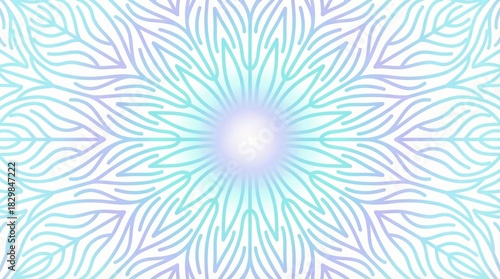 Soft glowing mandala pattern in pastel blue and purple tones