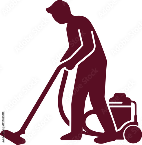 An Icon of a Person Vacuuming