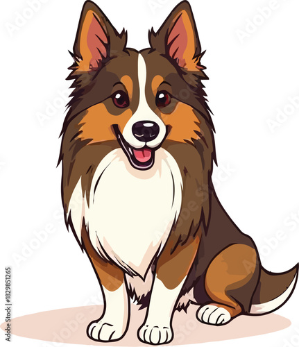Cute cartoon a illustrator vector Sheltie