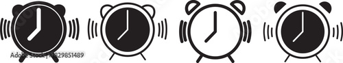 Alarm clock icon set. Alarm clock icon line style. alarm clock icon sign. clock icon set vector